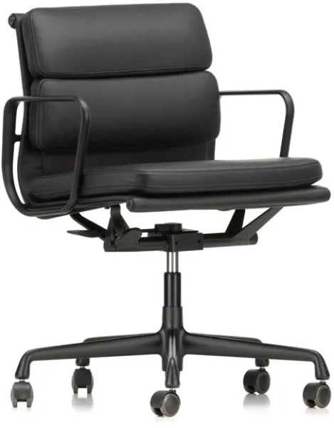 Vitra Soft Pad EA 217 Toimistotuoli Swivelillä ja Käsinojilla Nero