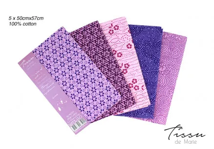Tissu de Marie Fat Quarter Ametisti 50x57cm - 5 kpl.