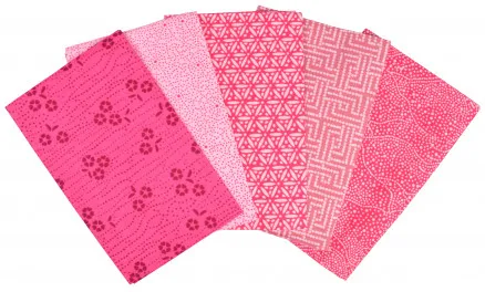 Tissu de Marie Fat Quarter Vaaleanpunainen 50x57cm - 5 kpl.